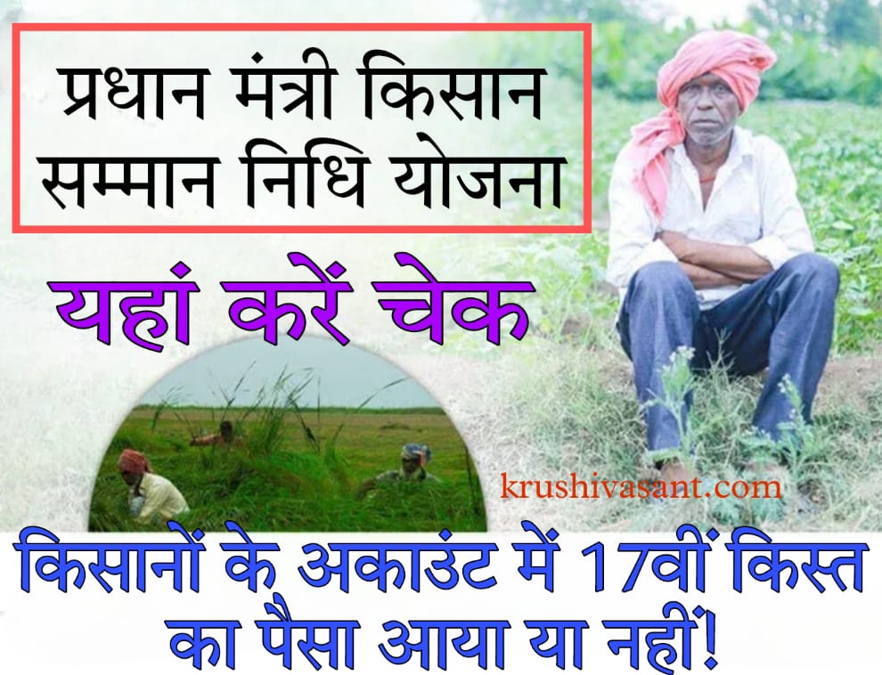 Pradhanmantri samman nidhi yojana किसानों के अकाउंट में 17वीं किस्त का पैसा आया या नहीं! यहां करें चेक
